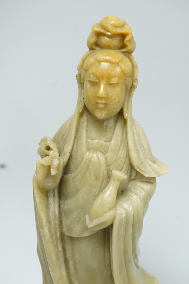 A collection of hardstone carvings, reclining figure 20cm